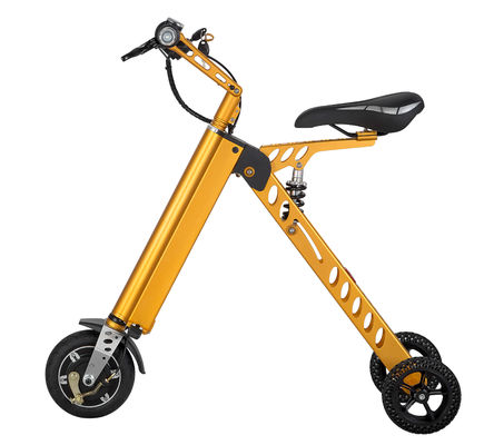 คุณภาพ  Yellow Motorized Folding Bike / Smallest Lightest Folding Bike Battery Assisted โรงงาน